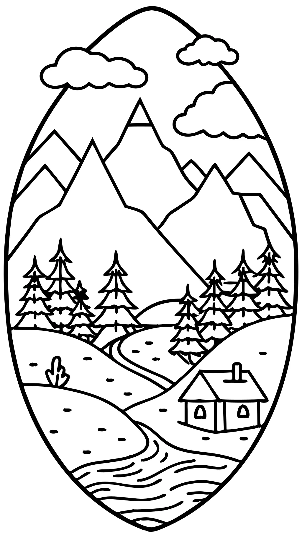 coloring page mountain